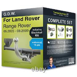 Attelage amovible pour LAND ROVER Range Rover 05- + kit électrique universel à 13 broches NEUF